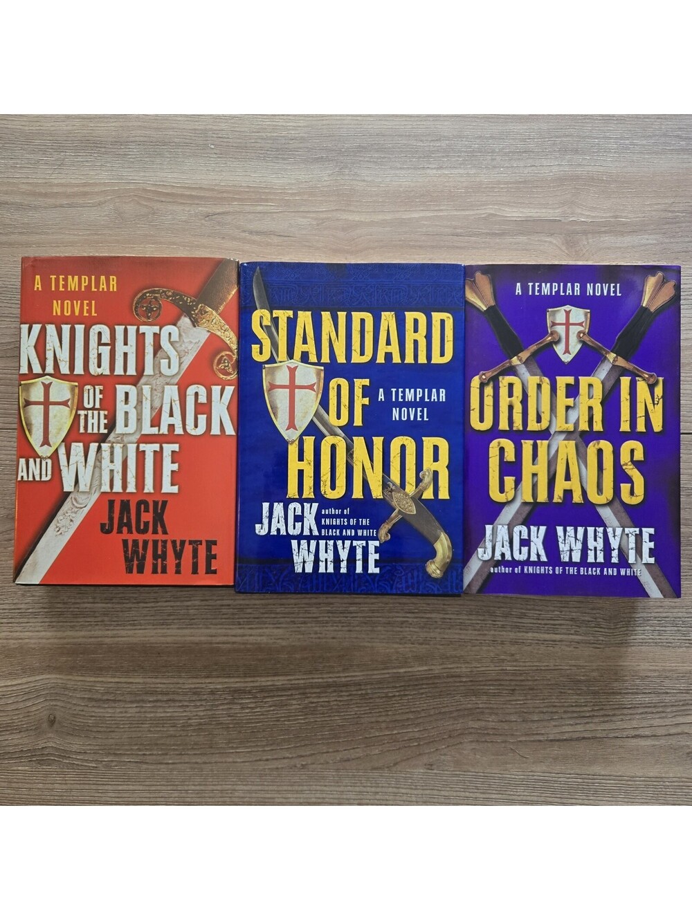 Jack Whyte Templar Trilogy 3-Book Lot HCDJ Knights Templar Historical Fiction